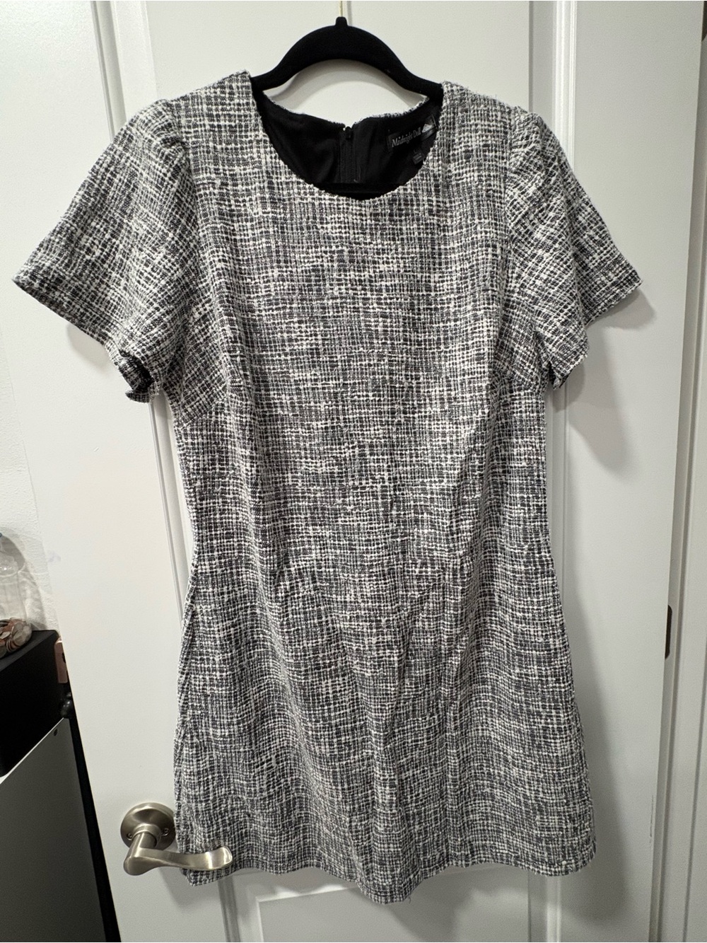 Black & White Textured Mini Dress